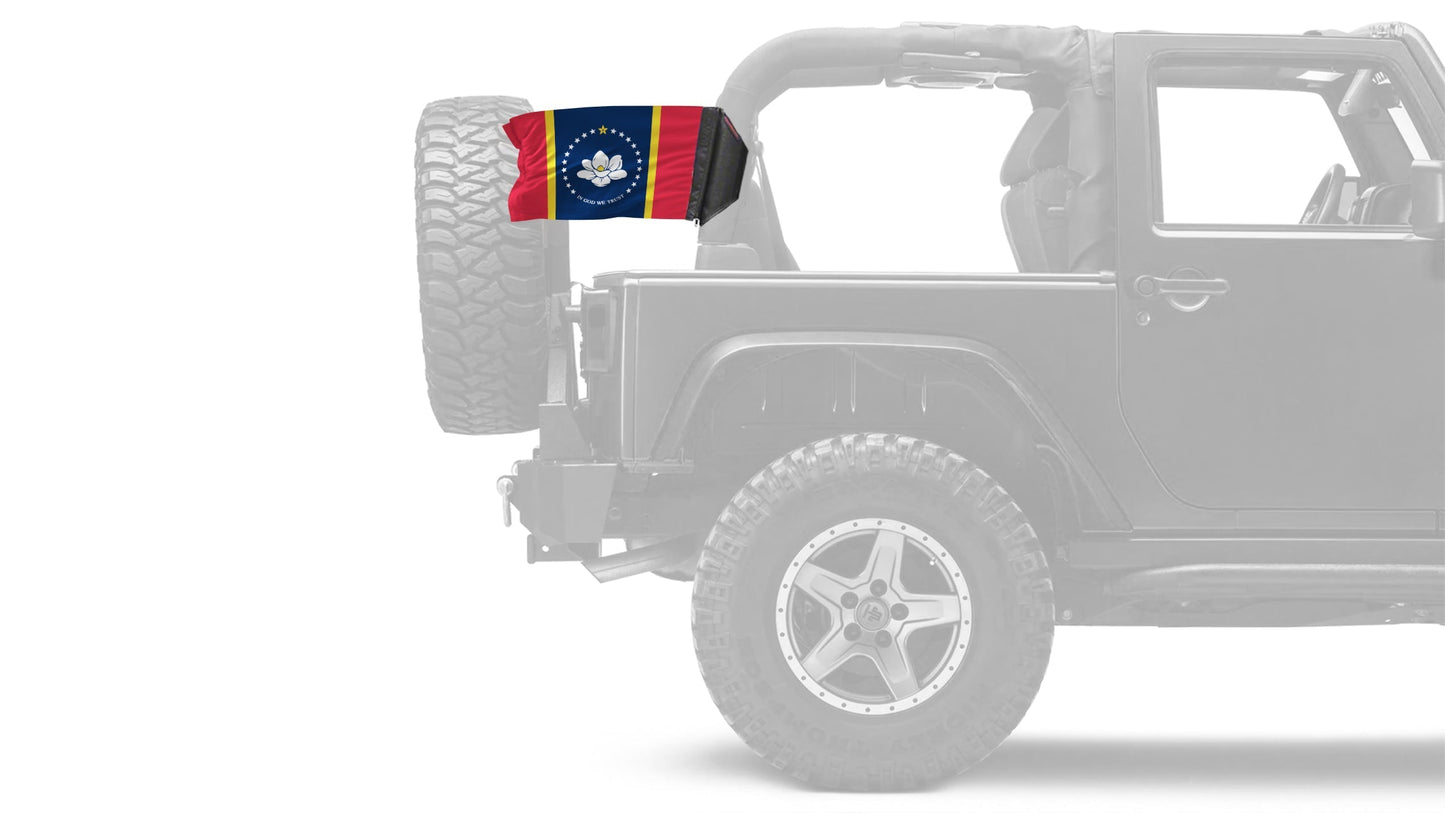 State Flag Mississippi Old Style 12"x18" Forever Wave Flag for Jeep Wrangler JK 2-Door 2007-2018