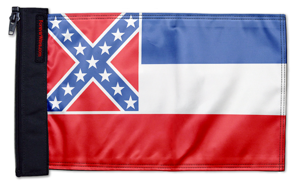 State Flag Mississippi 12"x18" Forever Wave Flag for Golf Carts