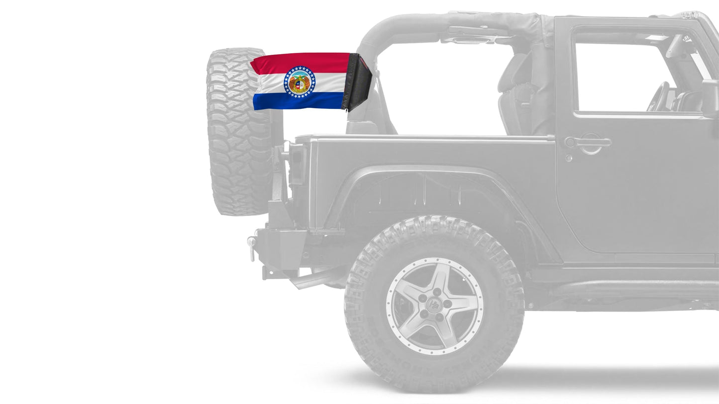 State Flag Missouri 12"x18" Forever Wave Flag for Jeep Wrangler JK 2-Door 2007-2018