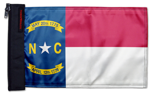 State Flag North Carolina 12"x18" Forever Wave Flag for Jeep Wrangler CJ-7 and CJ-8 1976-1986