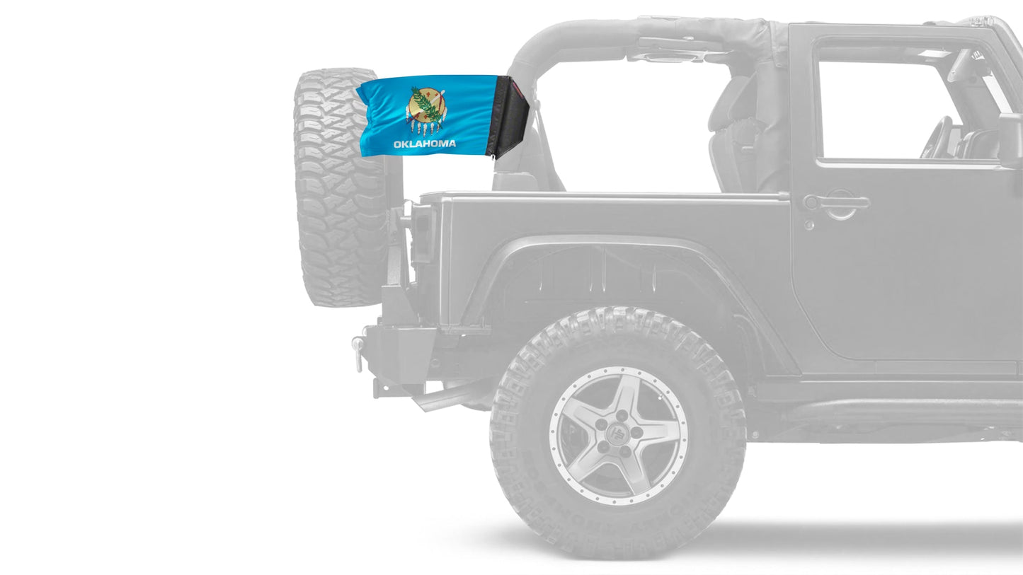 State Flag Oklahoma 12"x18" Forever Wave Flag for Jeep Wrangler JLU 4-Door 2018-Present