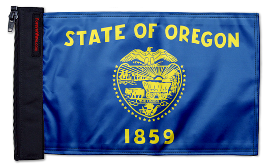State Flag Oregon 12"x18" Forever Wave Flag for Golf Carts