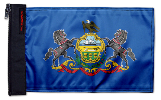 State Flag Pennsylvania 12"x18" Forever Wave Flag for Jeep Wrangler JLU 4-Door 2018-Present