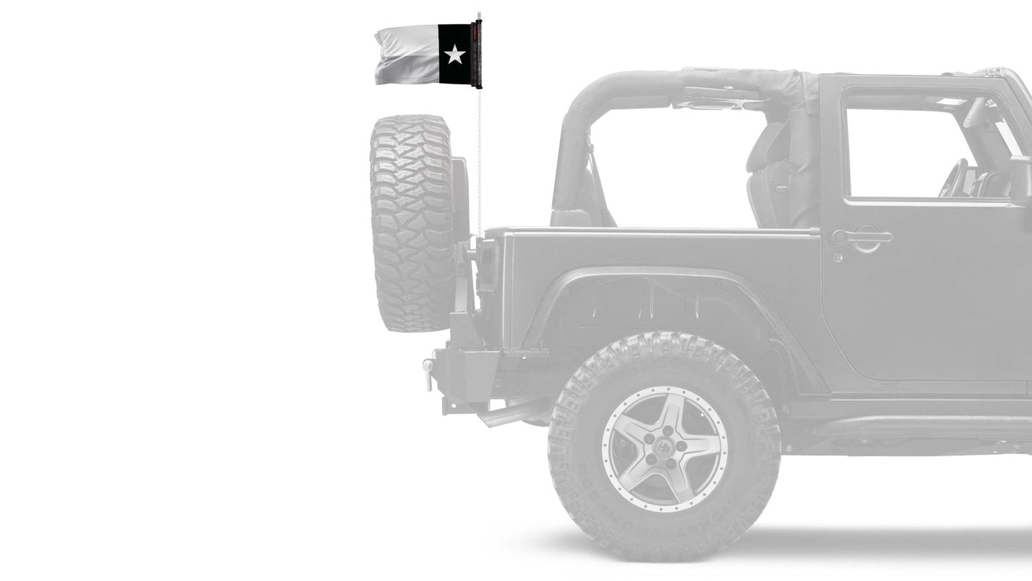 State Flag Texas Subdued 12"x18" Forever Wave Flag for Jeep Wrangler JLU 4-Door 2018-Present