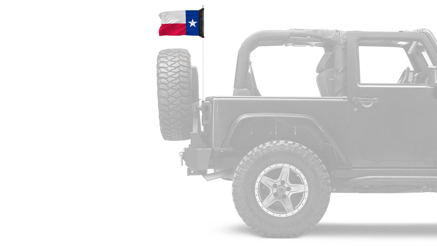 State Flag Texas 12"x18" Forever Wave Flag for Jeep Wrangler TJ 1996-2006