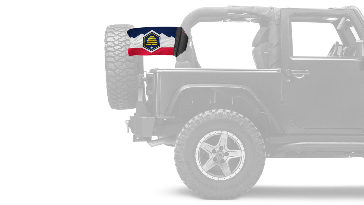 State Flag Utah 12"x18" Forever Wave Flag for Jeep Wrangler TJ 1996-2006