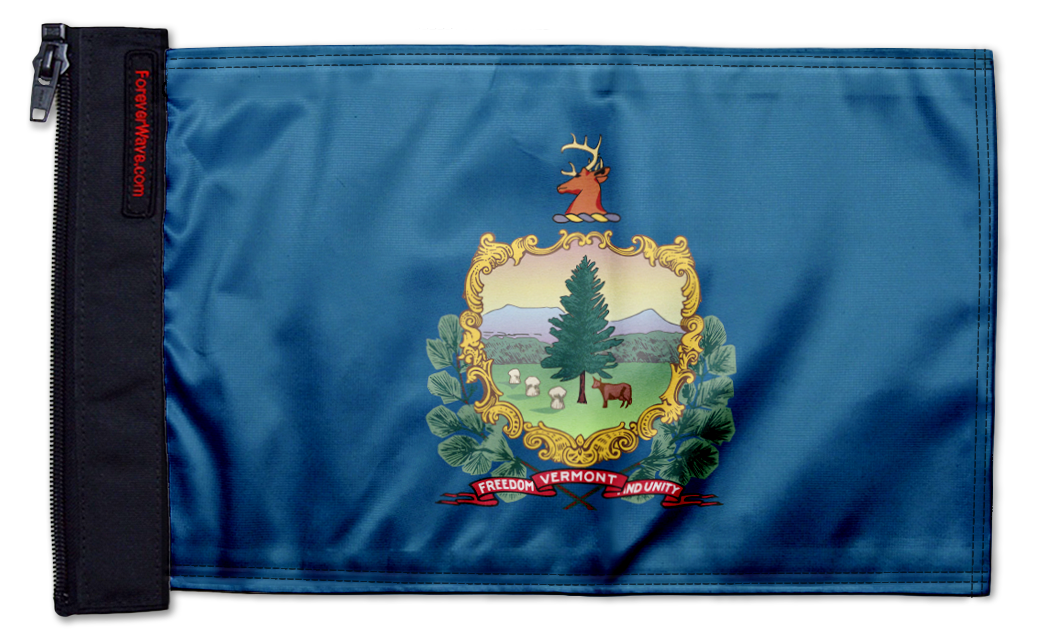 State Flag Vermont 12"x18" Forever Wave Flag for Boats