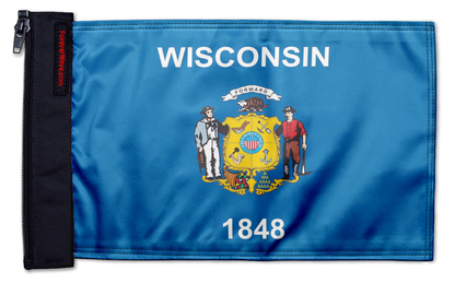 State Flag Wisconsin 12"x18" Forever Wave Flag for Jeep Wrangler YJ 1986-1995