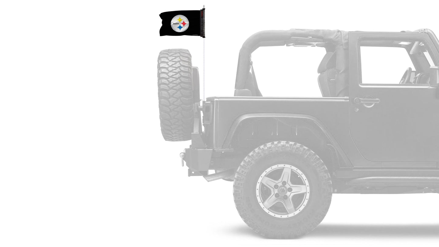 Pittsburgh Steelers 11"x17" Forever Wave Flag for Jeep Wrangler YJ 1986-1995
