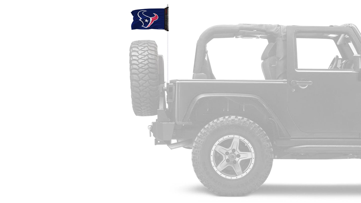 Houston Texans 11"x17" Forever Wave Flag for Jeep Wrangler JKU 4-Door 2007-2018