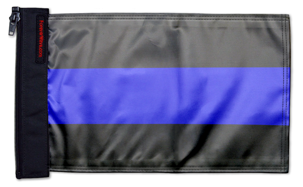 Thin Blue Line 12"x18" Forever Wave Flag for Boats