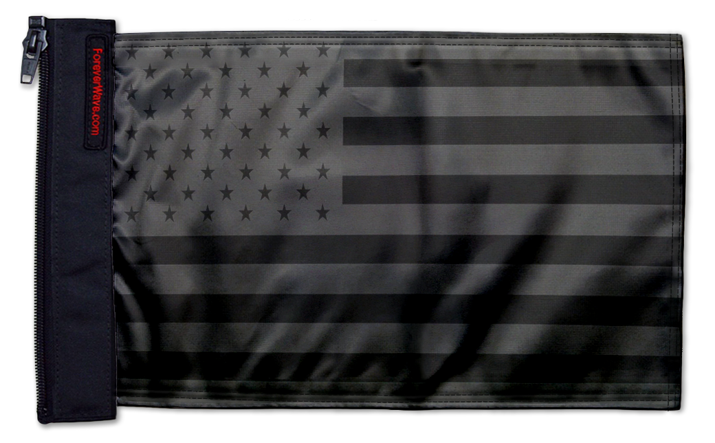 USA Black 12"x18" Forever Wave Flag for Jeep Wrangler LJ 2003-2006