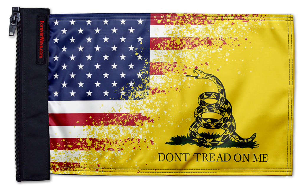USA Gadsden 12"x18" Forever Wave Flag for Jeep Wrangler LJ 2003-2006