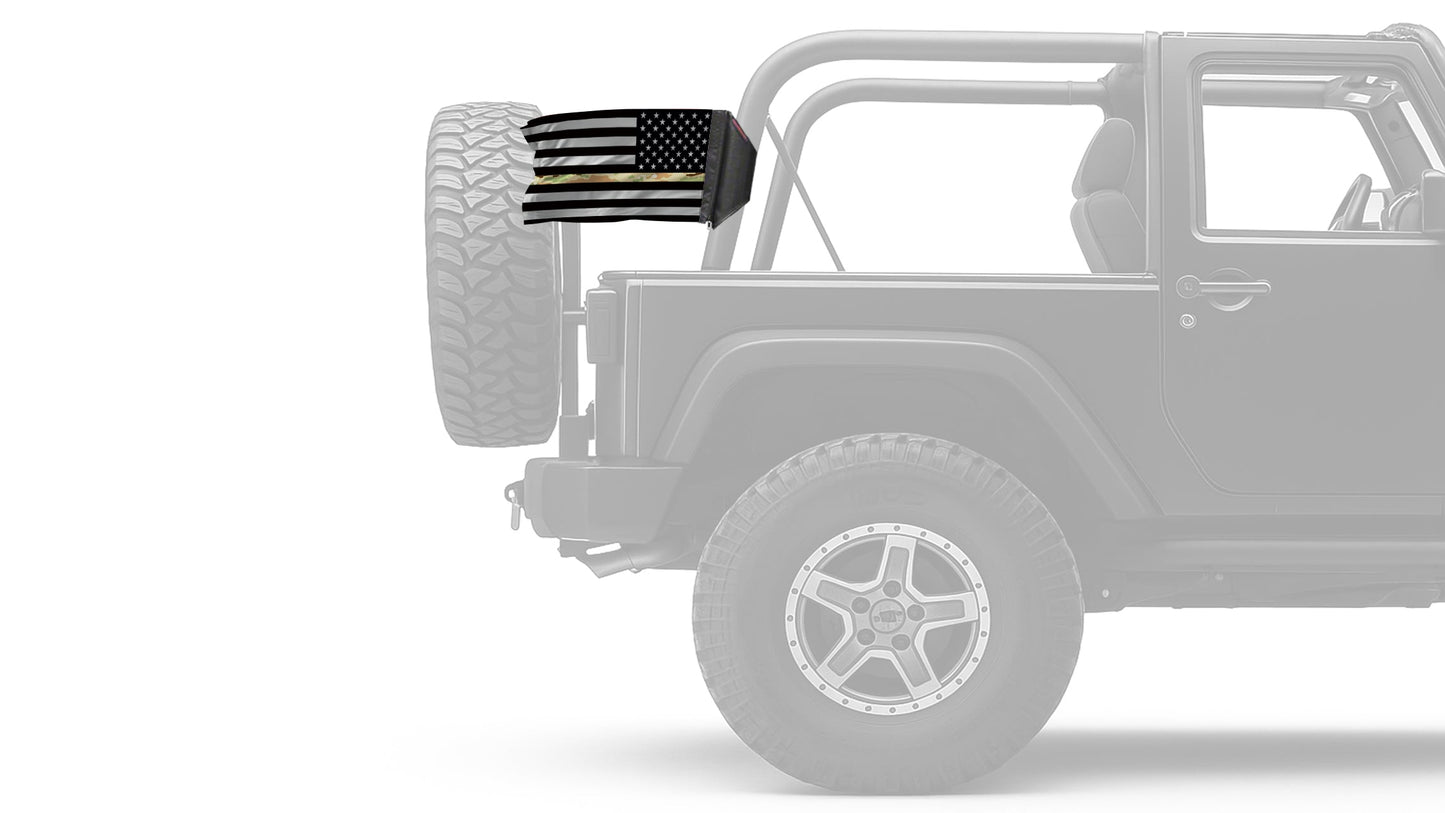 USA Subdued Thin Camo Line 12"x18" Forever Wave Flag for Jeep Wrangler JK 2-Door 2007-2018