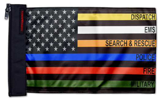 USA Subdued First Responders 12"x18" Forever Wave Flag for Jeep Wrangler JL 2-Door 2018-Present