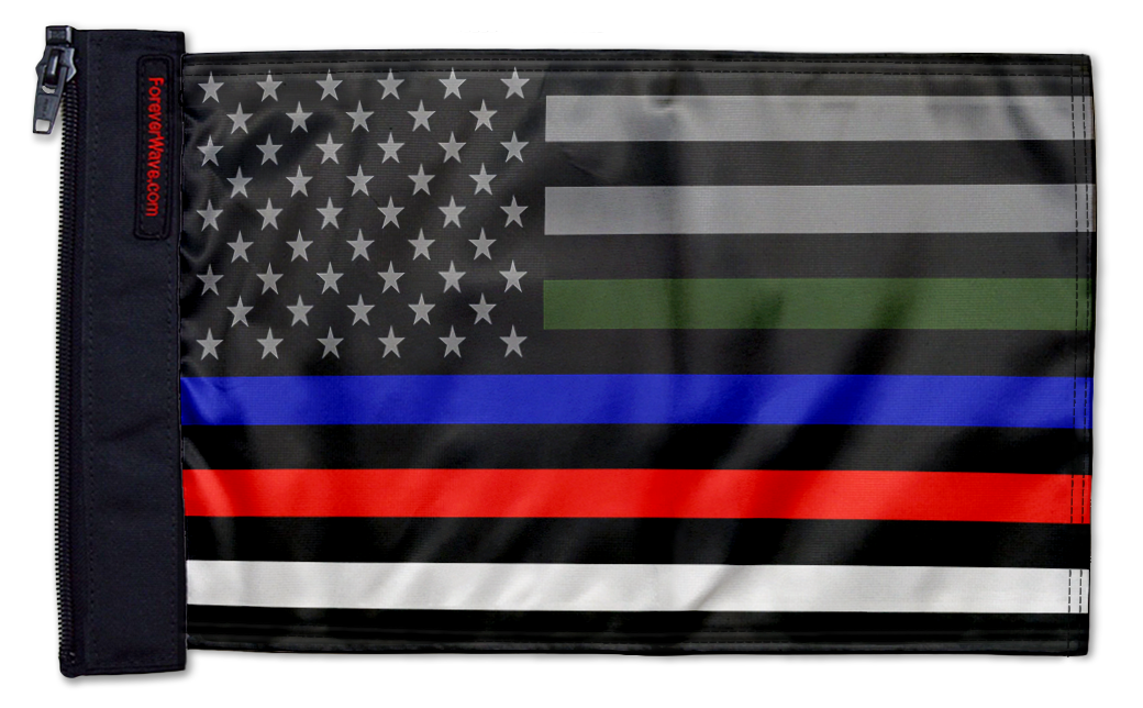 USA Subdued Honor The 4 12"x18" Forever Wave Flag for Boats