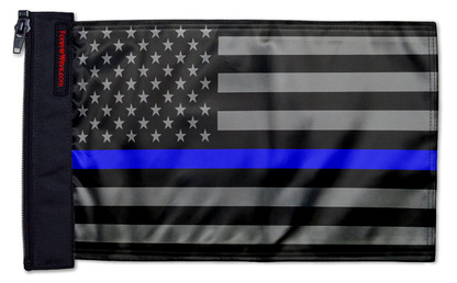 USA Subdued Thin Blue Line 12"x18" Forever Wave Flag for Jeep Wrangler JLU 4-Door 2018-Present