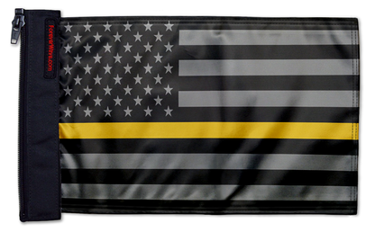 USA Subdued Thin Gold Line 12"x18" Forever Wave Flag for Jeep Wrangler TJ 1996-2006