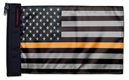 USA Subdued Thin Orange Line 12"x18" Forever Wave Flag for Jeep Wrangler YJ 1986-1995