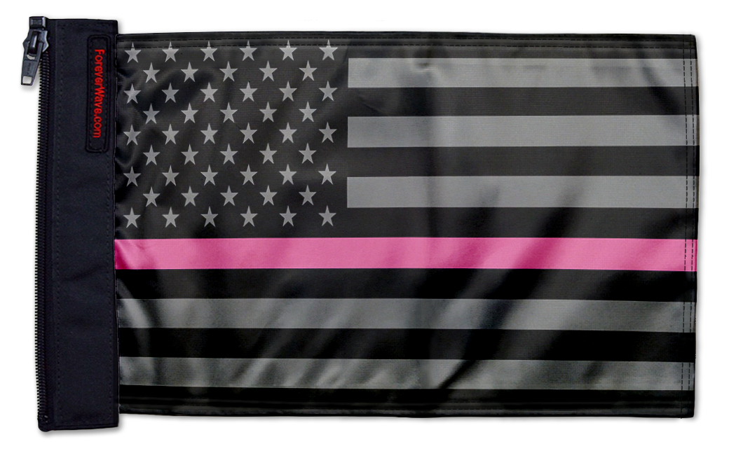 USA Subdued Thin Pink Line 12"x18" Forever Wave Flag for Jeep Wrangler CJ-7 and CJ-8 1976-1986