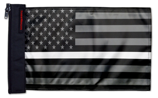 USA Subdued Thin White Line 12"x18" Forever Wave Flag for Jeep Wrangler TJ 1996-2006