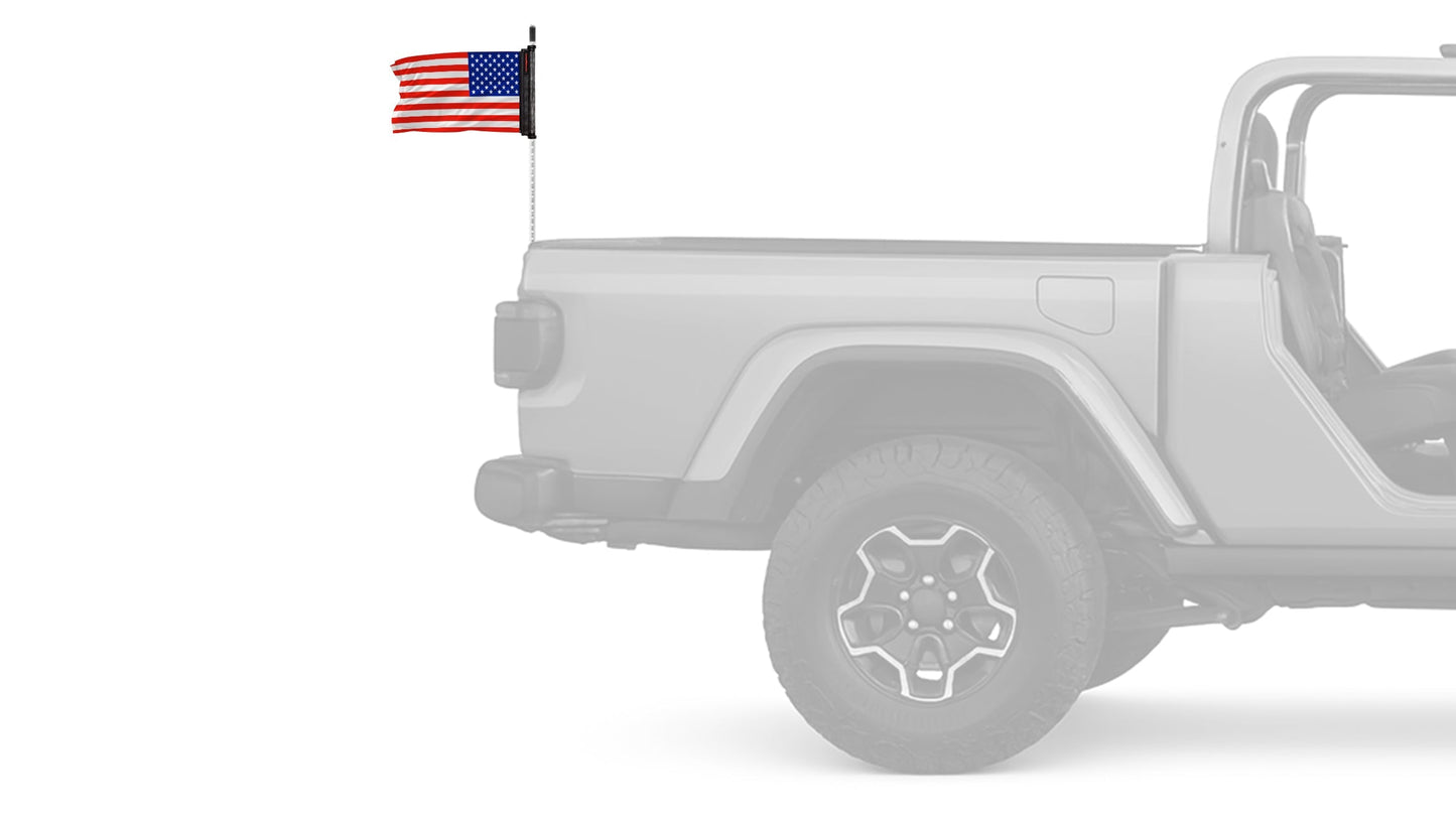 USA Black 12"x18" Forever Wave Flag for Jeep Wrangler TJ 1996-2006