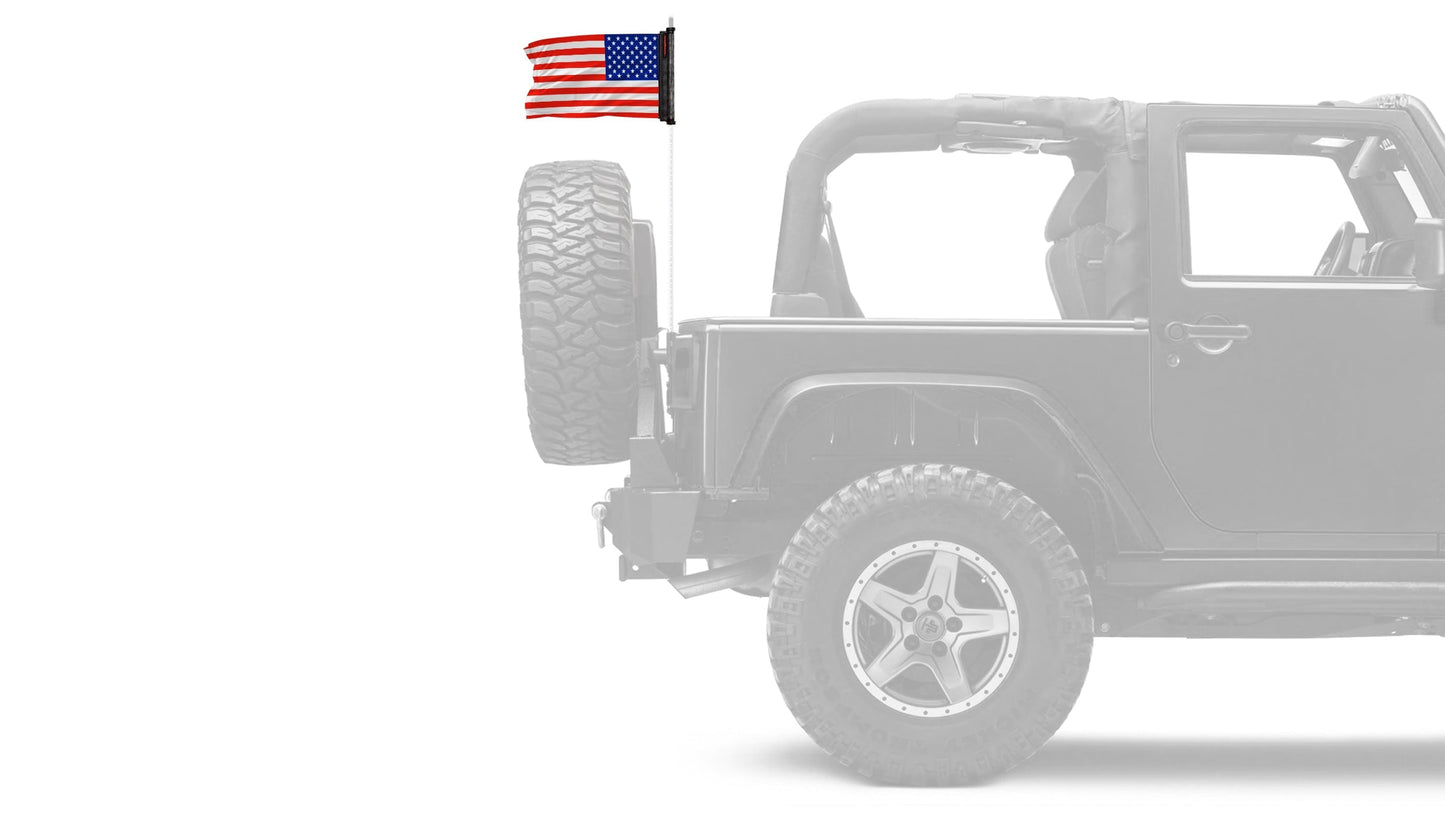 USA Ol' Glory - The Stars and Stripes 12"x18" Forever Wave Flag for Jeep Wrangler CJ-7 and CJ-8 1976-1986