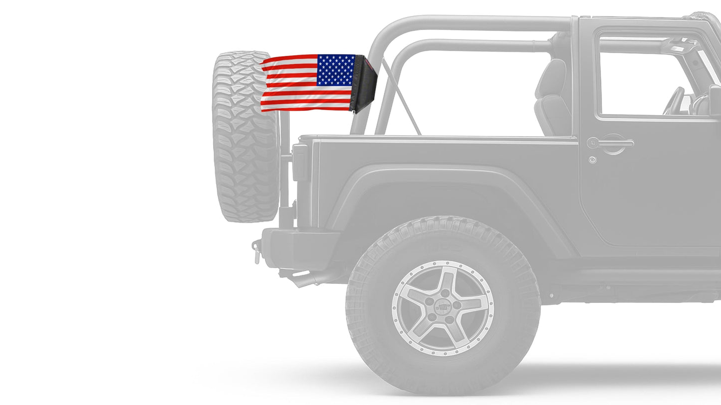 USA Ol' Glory - The Stars and Stripes 12"x18" Forever Wave Flag for Jeep Wrangler CJ-7 and CJ-8 1976-1986
