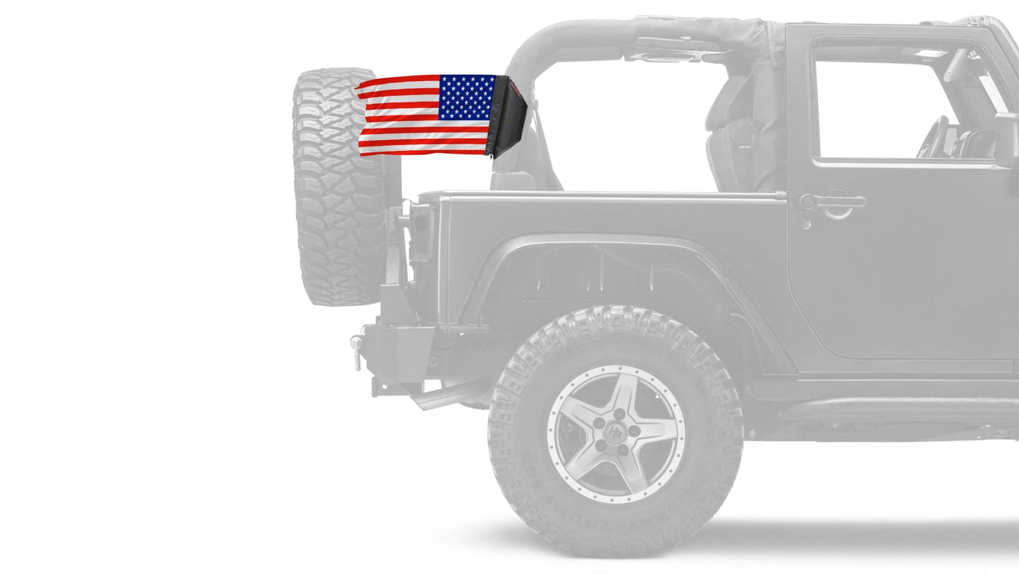 USA Ol' Glory - The Stars and Stripes 12"x18" Forever Wave Flag for Jeep Wrangler JLU 4-Door 2018-Present