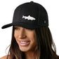 Steelhead Fish Trucker Hat  |  Black Steelhead Fish Snapback
