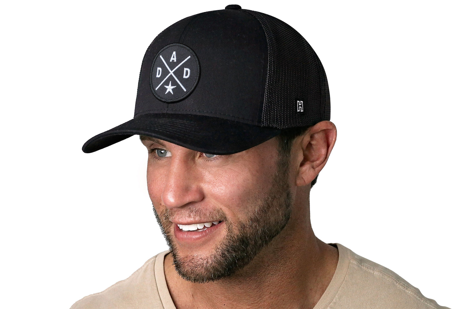 Dad Trucker Hat  |  Black  Snapback