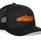 Salmon Trucker Hat  |  Black Salmon Snapback