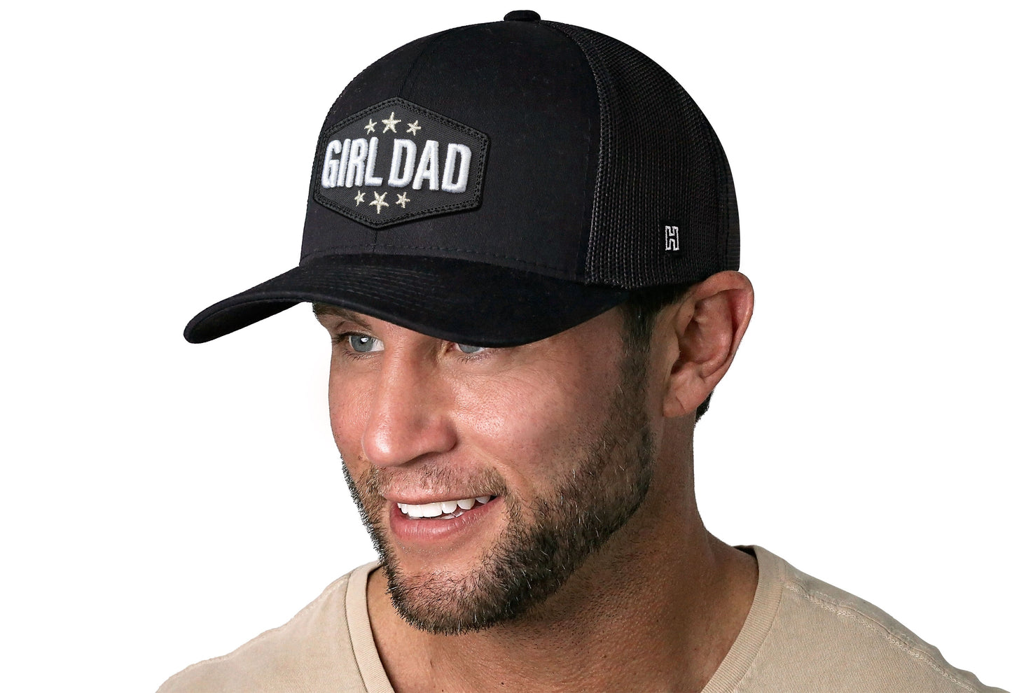 Girl Dad Trucker Hat  |  Black  Snapback