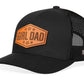 Girl Dad Leather Trucker Hat  |  Black  Snapback