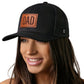 Dad Leather Trucker Hat  |  Black Snapback