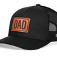 Dad Leather Trucker Hat  |  Black Snapback