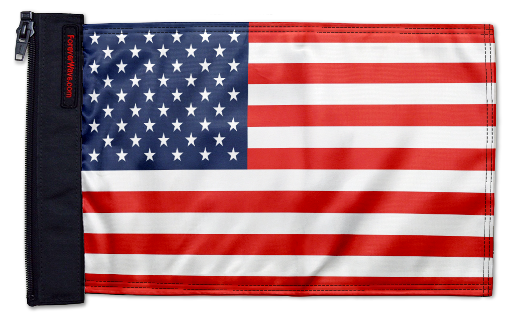 USA Ol' Glory - The Stars and Stripes 12"x18" Forever Wave Flag for Jeep Wrangler CJ-7 and CJ-8 1976-1986