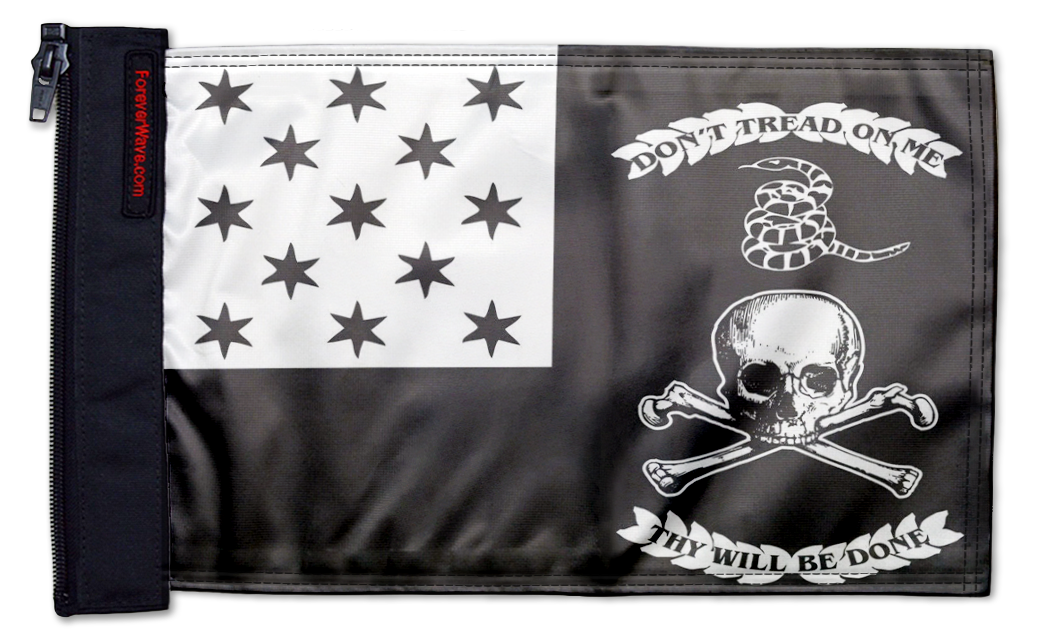 Veterans Exempt 12"x18" Forever Wave Flag for Boats