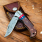 3-Inches Pocket Knife – Damascus Folding Blade with Pakka Wood Handle