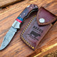3-Inches Pocket Knife – Damascus Folding Blade with Pakka Wood Handle