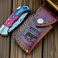 Folding Pocket Knife 3" Damascus Blade with Red/Black Pakka Wood