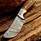Cowboy Knife 3.25" Damascus Blade with Red Pine Cone Resin Handle