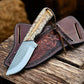 Best Ranch Cowboy Knife – 4" Rasp Steel Blade with Cross-draw Sheath
