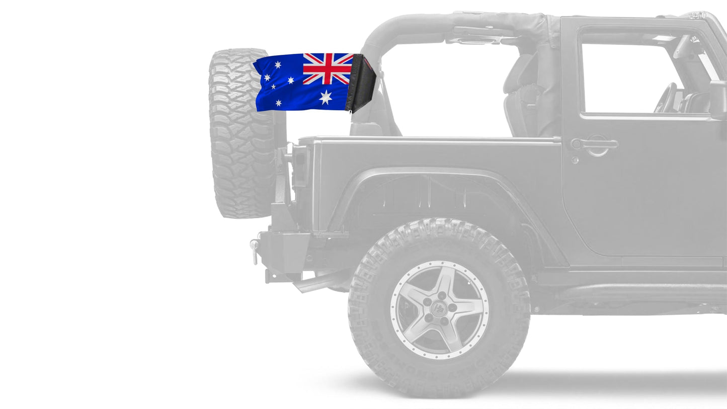 Australia 12"x18" Forever Wave Flag for Jeep Wrangler JK 2-Door 2007-2018