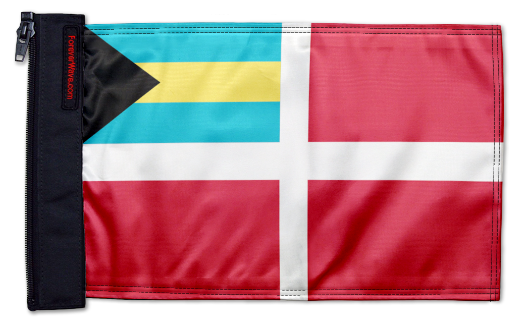 Bahamas Courtesy 12"x18" Forever Wave Flag for Golf Carts