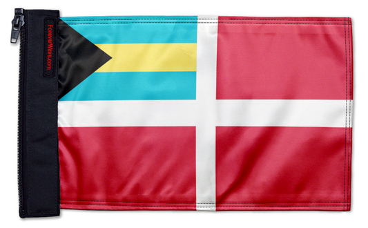 Bahamas Courtesy 12"x18" Forever Wave Flag for Jeep Wrangler CJ-7 and CJ-8 1976-1986
