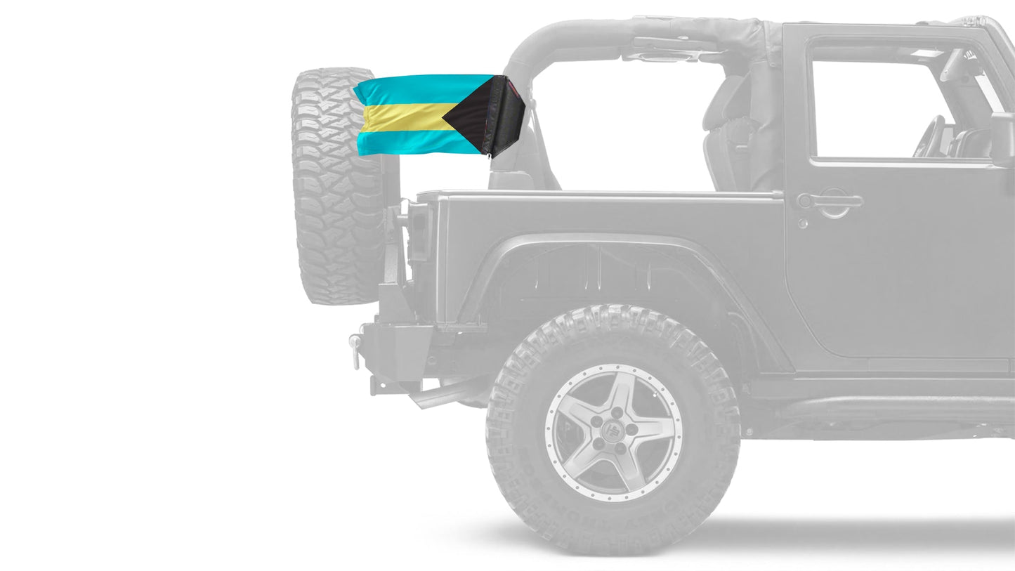Bahamas 12"x18" Forever Wave Flag for Jeep Wrangler TJ 1996-2006