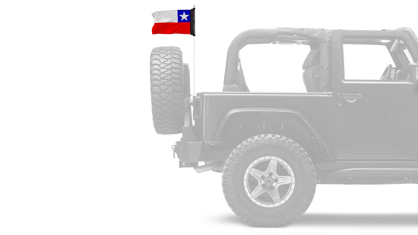 Chile 12"x18" Forever Wave Flag for Jeep Wrangler LJ 2003-2006