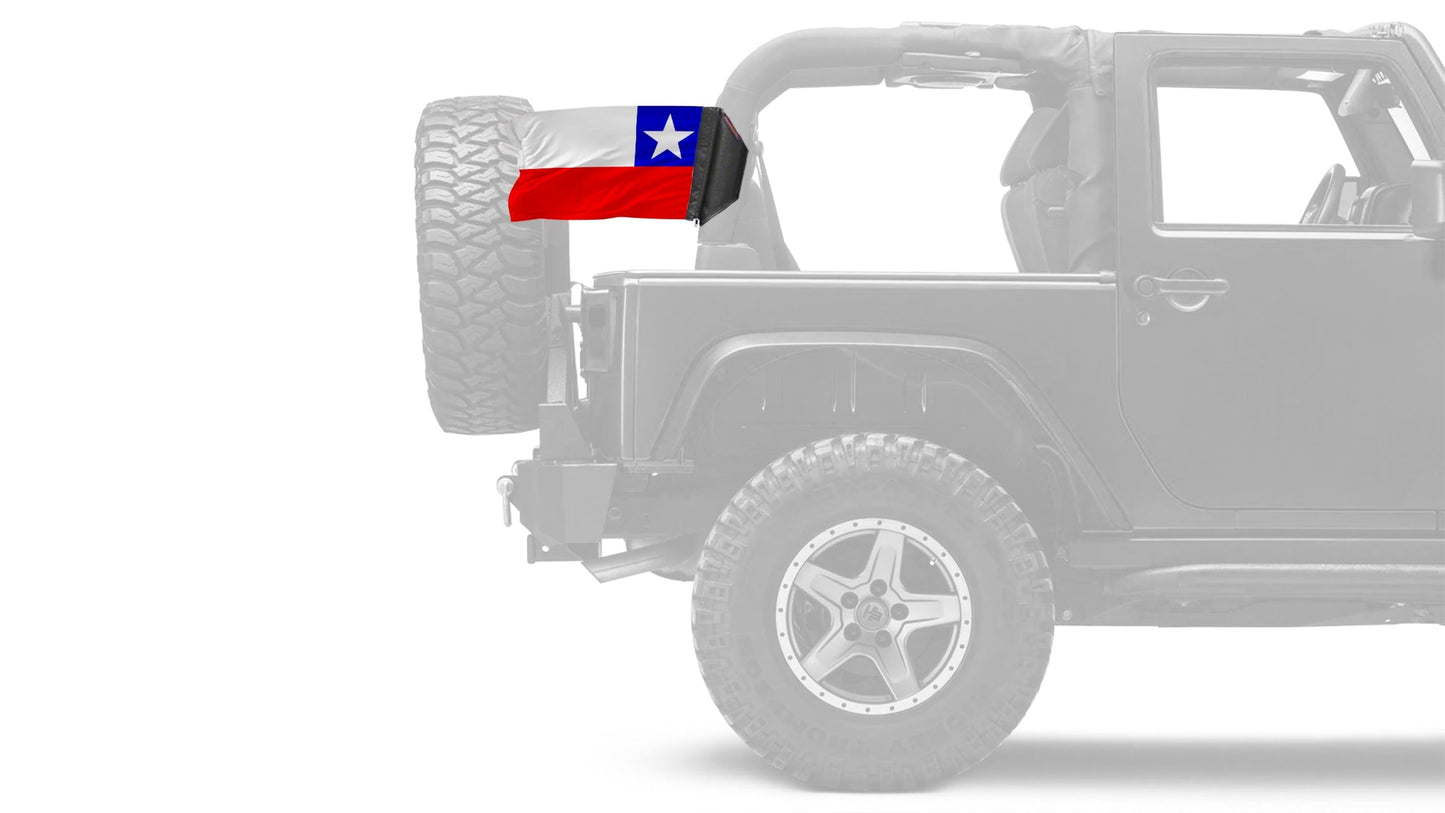 Chile 12"x18" Forever Wave Flag for Jeep Wrangler JK 2-Door 2007-2018