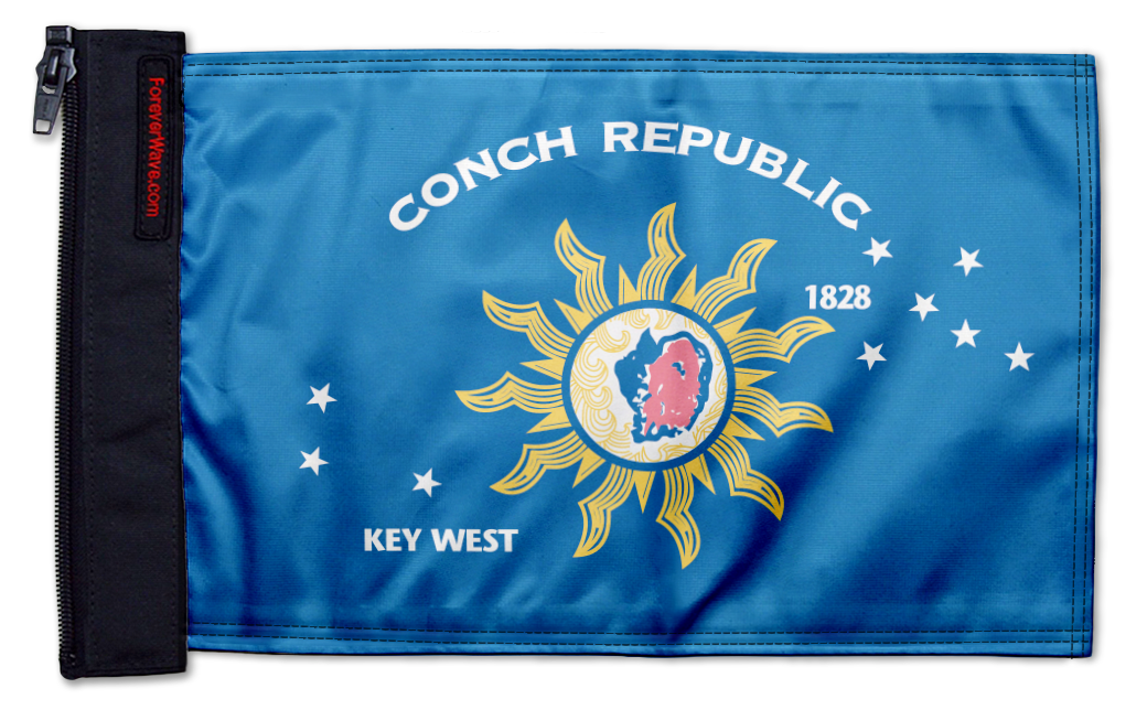 Conch Republic 12"x18" Forever Wave Flag for Golf Carts